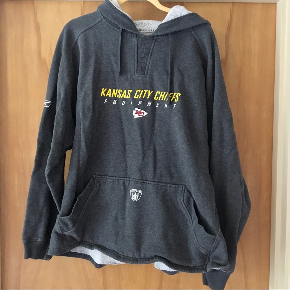 KC Chiefs Equipment - Reebok Gray NFL Hoody (no size tag)